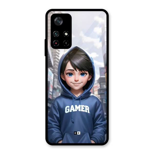 Cute Gamer Glass Back Case for Poco M4 Pro 5G