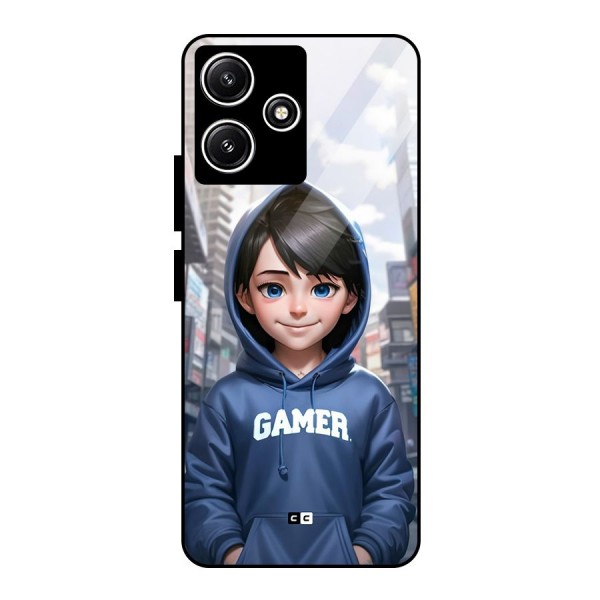 Cute Gamer Glass Back Case for Poco M6 Pro