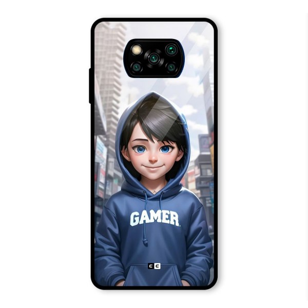 Cute Gamer Glass Back Case for Poco X3 Pro