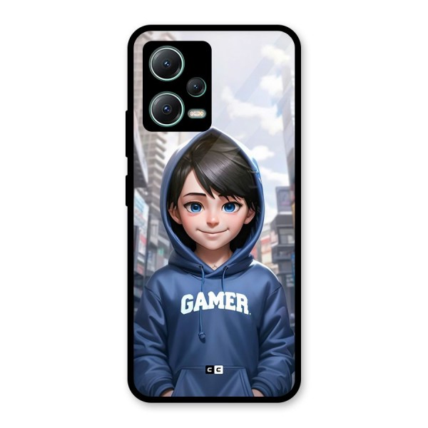 Cute Gamer Glass Back Case for Poco X5