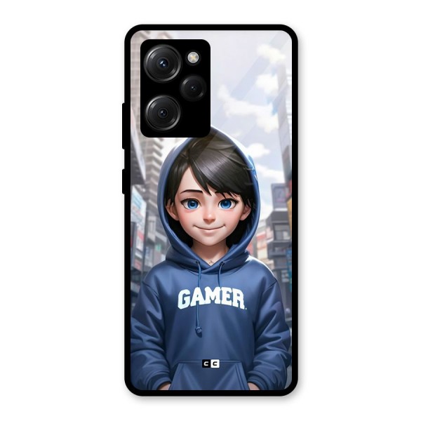 Cute Gamer Glass Back Case for Poco X5 Pro