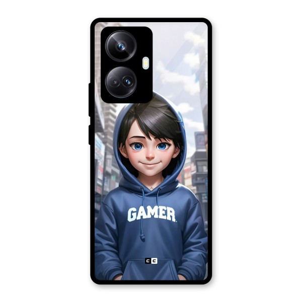 Cute Gamer Glass Back Case for Realme 10 Pro Plus