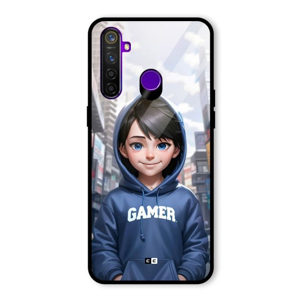 Cute Gamer Glass Back Case for Realme 5 Pro