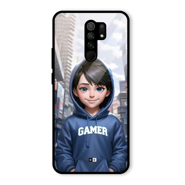 Cute Gamer Glass Back Case for Redmi 9 Prime