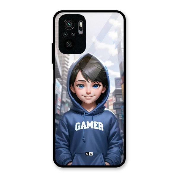 Cute Gamer Glass Back Case for Redmi Note 10