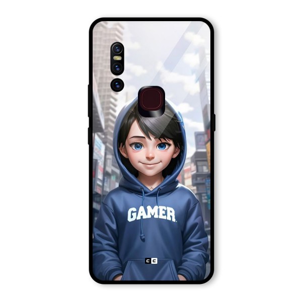 Cute Gamer Glass Back Case for Vivo V15