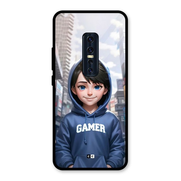 Cute Gamer Glass Back Case for Vivo V17 Pro