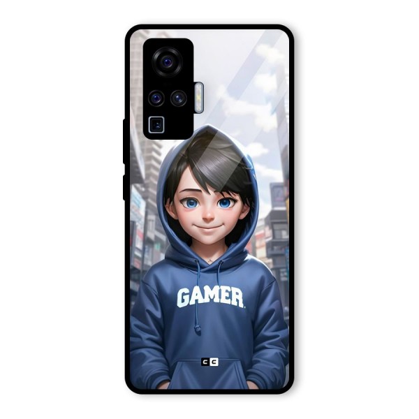 Cute Gamer Glass Back Case for Vivo X50 Pro