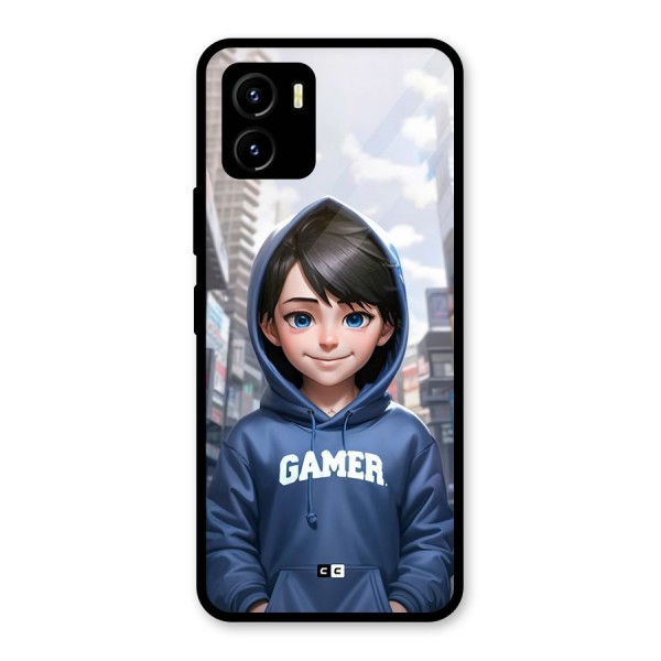 Cute Gamer Glass Back Case for Vivo Y15s