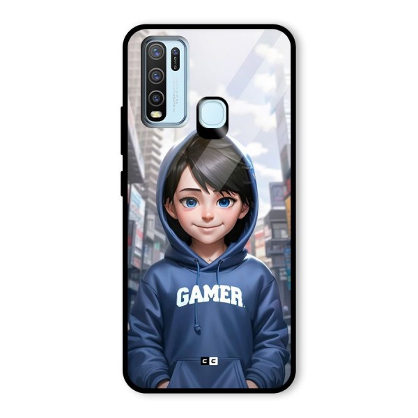 Cute Gamer Glass Back Case for Vivo Y50