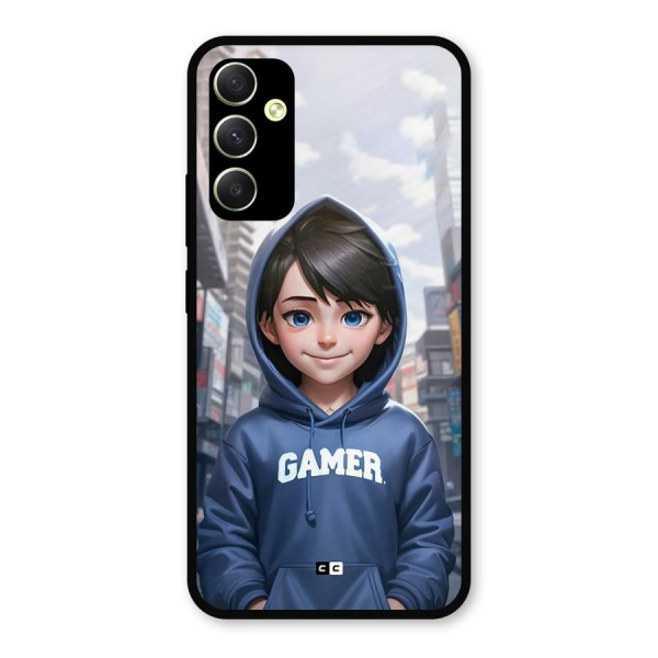 Cute Gamer Metal Back Case for Galaxy A34