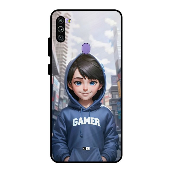 Cute Gamer Metal Back Case for Galaxy M11