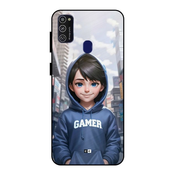 Cute Gamer Metal Back Case for Galaxy M30s