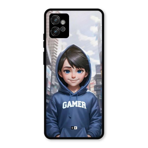 Cute Gamer Metal Back Case for Moto G32