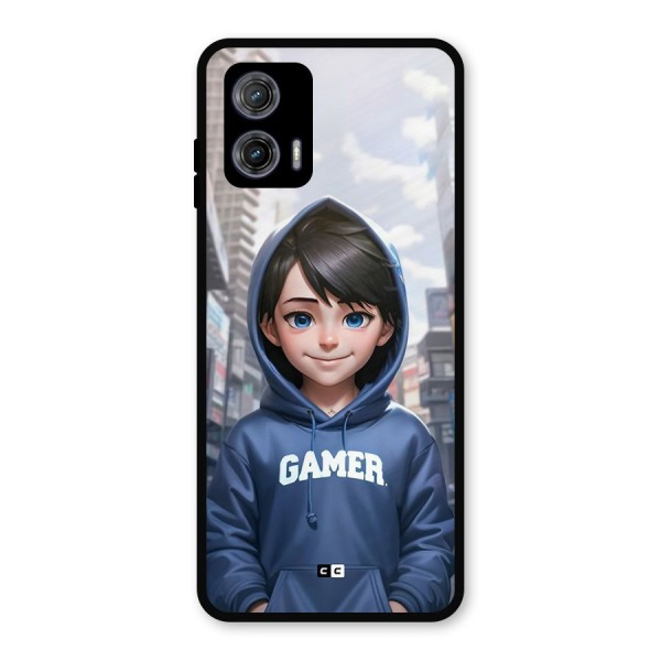 Cute Gamer Metal Back Case for Moto G73