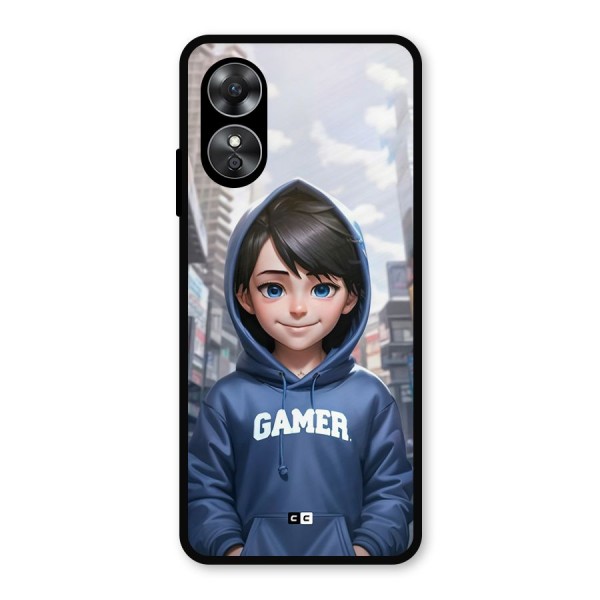 Cute Gamer Metal Back Case for Oppo A17