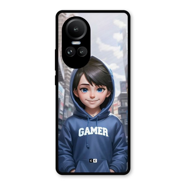 Cute Gamer Metal Back Case for Oppo Reno10 Pro