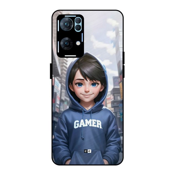 Cute Gamer Metal Back Case for Oppo Reno7 Pro 5G