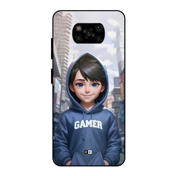 Cute Gamer Metal Back Case for Poco X3