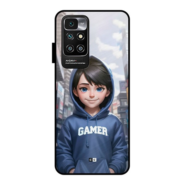 Cute Gamer Metal Back Case for Redmi 10 Prime