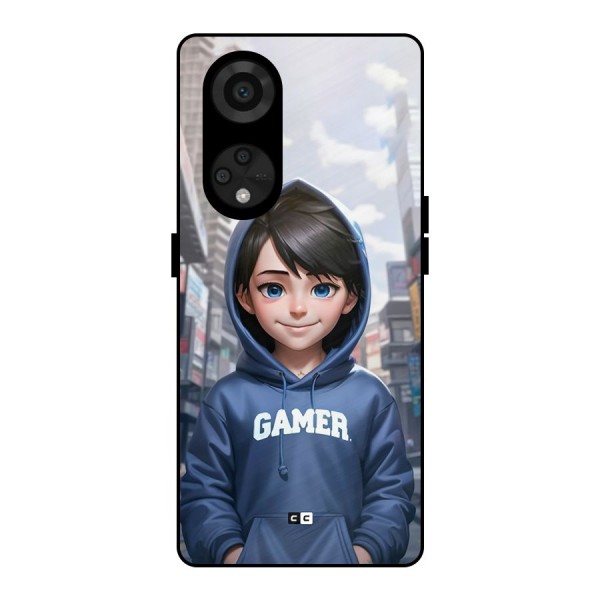 Cute Gamer Metal Back Case for Reno8 T 5G