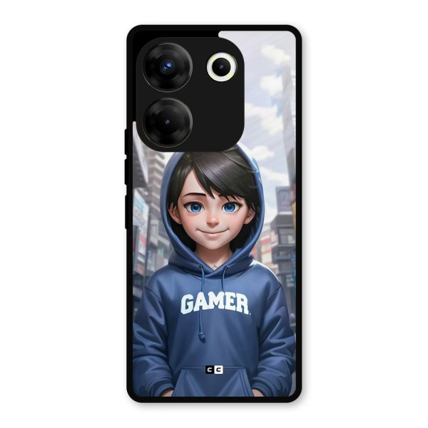 Cute Gamer Metal Back Case for Tecno Camon 20 Pro