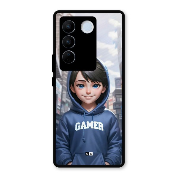 Cute Gamer Metal Back Case for Vivo V27 Pro