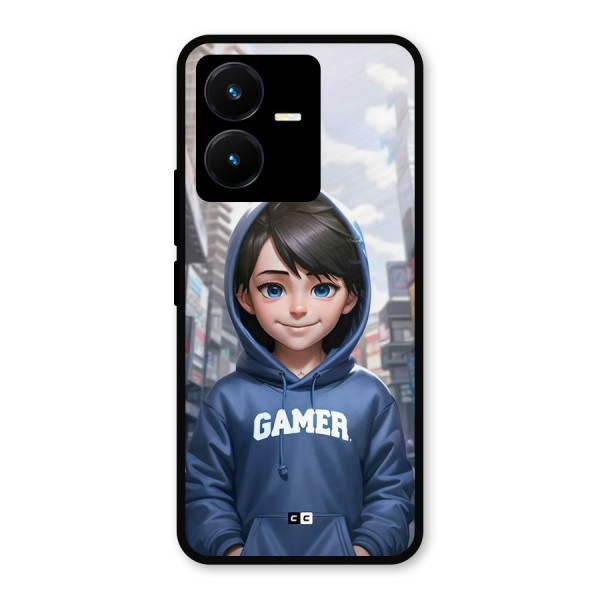 Cute Gamer Metal Back Case for Vivo Y22s