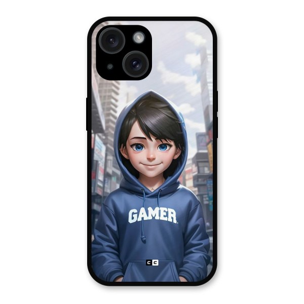 Cute Gamer Metal Back Case for iPhone 15