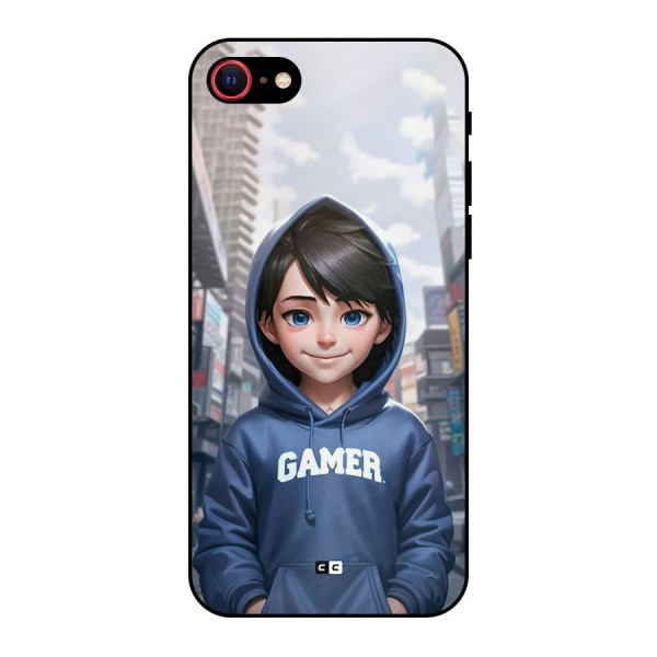 Cute Gamer Metal Back Case for iPhone 8