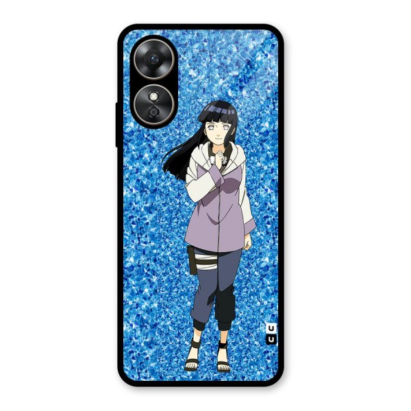 Cute Hinata hyuga Glass Back Case for Oppo A17