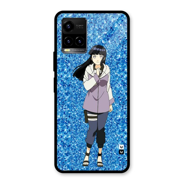 Cute Hinata hyuga Glass Back Case for Vivo Y21A