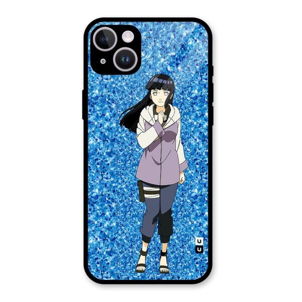 Cute Hinata hyuga Glass Back Case for iPhone 14 Plus