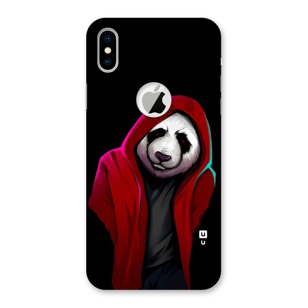 Cute Hoodie Panda Back Case for iPhone XS Logo Cut