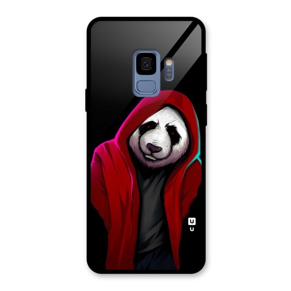 Cute Hoodie Panda Glass Back Case for Galaxy S9