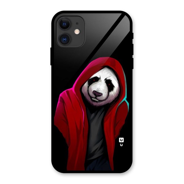 Cute Hoodie Panda Glass Back Case for iPhone 11