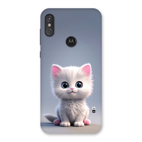 Cute Kitten Sitting Back Case for Motorola One Power