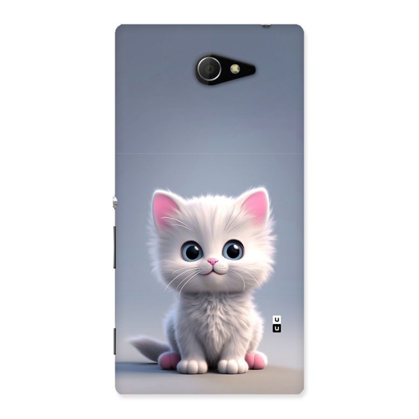 Cute Kitten Sitting Back Case for Xperia M2