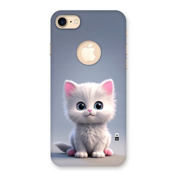 Cute Kitten Sitting Back Case for iPhone 8 Logo Cut