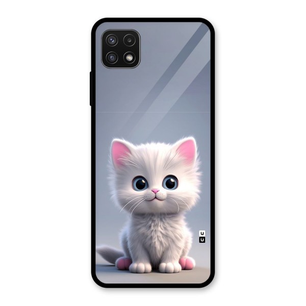 Cute Kitten Sitting Glass Back Case for Galaxy A22 5G