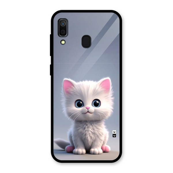 Cute Kitten Sitting Glass Back Case for Galaxy A30