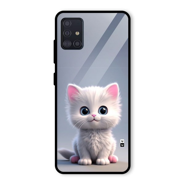 Cute Kitten Sitting Glass Back Case for Galaxy A51