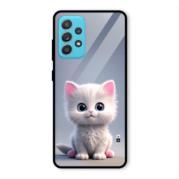 Cute Kitten Sitting Glass Back Case for Galaxy A52s 5G