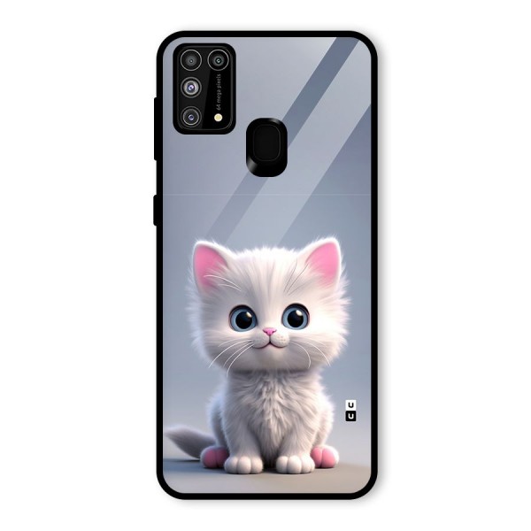 Cute Kitten Sitting Glass Back Case for Galaxy F41