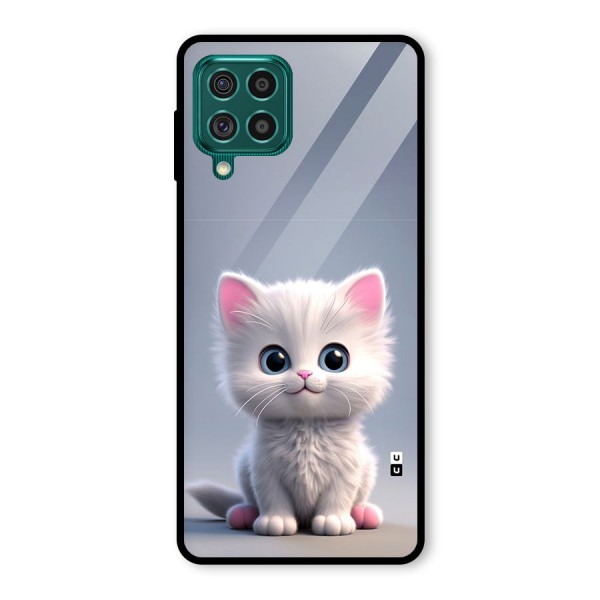 Cute Kitten Sitting Glass Back Case for Galaxy F62