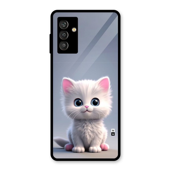 Cute Kitten Sitting Glass Back Case for Galaxy M13