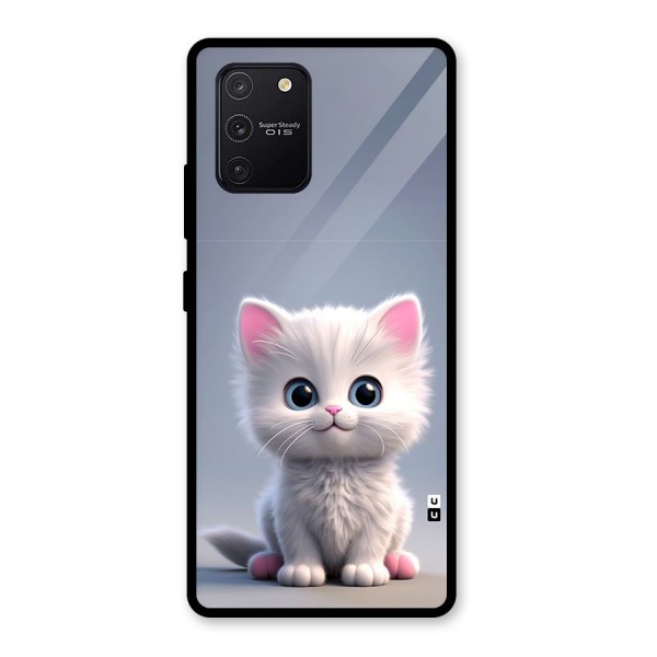 Cute Kitten Sitting Glass Back Case for Galaxy S10 Lite