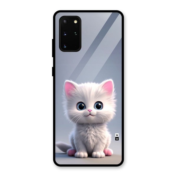 Cute Kitten Sitting Glass Back Case for Galaxy S20 Plus