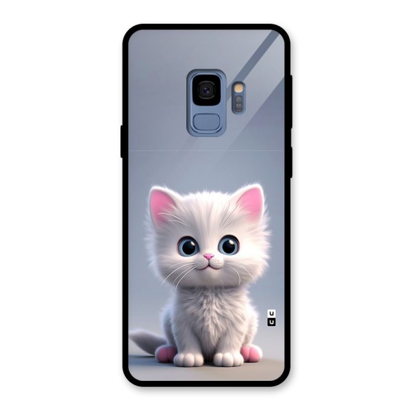 Cute Kitten Sitting Glass Back Case for Galaxy S9