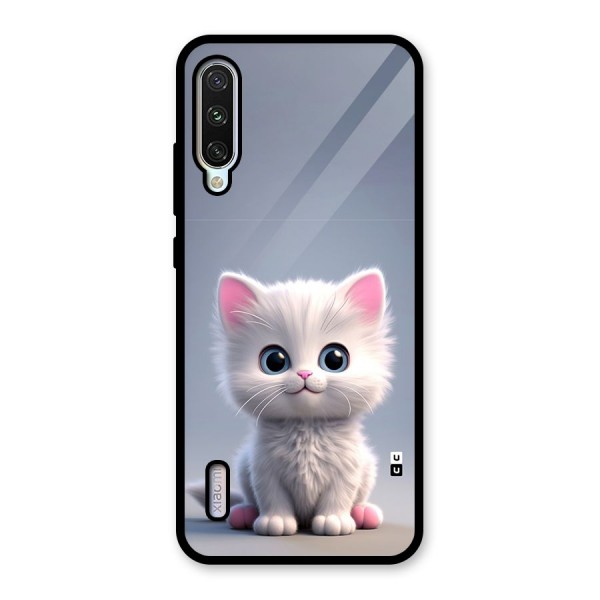 Cute Kitten Sitting Glass Back Case for Mi A3